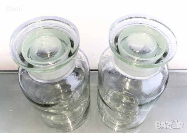 Стъклен съд за съхранение - буркан с шлиф и стъклена тапа, снимка 6 - Кутии за храна - 52973514