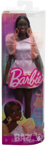 Кукла Барби Barbie Fashionistas С прасковена парти рокля, снимка 6 - Кукли - 54077274
