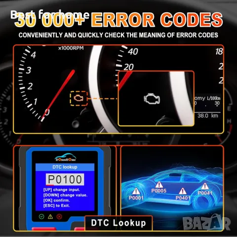 Диагностика за автомобили OBD2 DH300 от 2024г. DonosHome, снимка 4 - Аксесоари и консумативи - 47216126