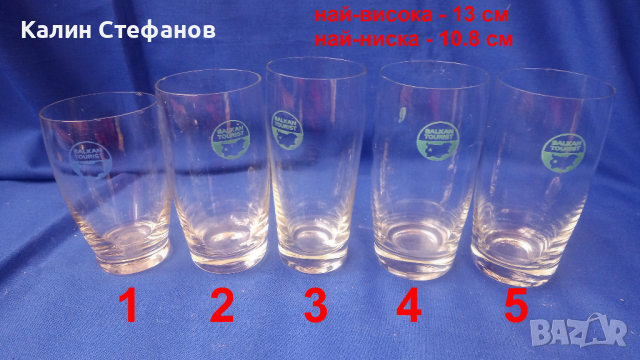 Ретро стъклени чаши с лого Балкантурист BALKAN TURIST, снимка 2 - Колекции - 44969912