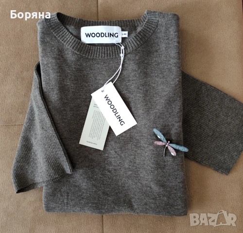 Woodling нова зимна рокля от фино мерино с брошка, снимка 16 - Рокли - 53446452