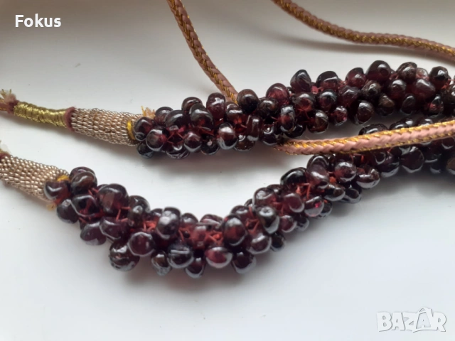 Стар гердан колие огърлица винтич дамско бижу естест.гранати, снимка 3 - Антикварни и старинни предмети - 53951092