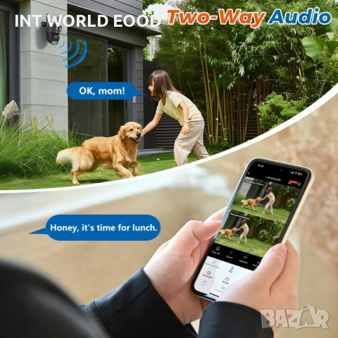 5K 10MP HD IP WiFi PTZ Kамера Двоен обектив с двоен екран AI автоматично проследяване P2P O-KAM APP, снимка 8 - IP камери - 52063369