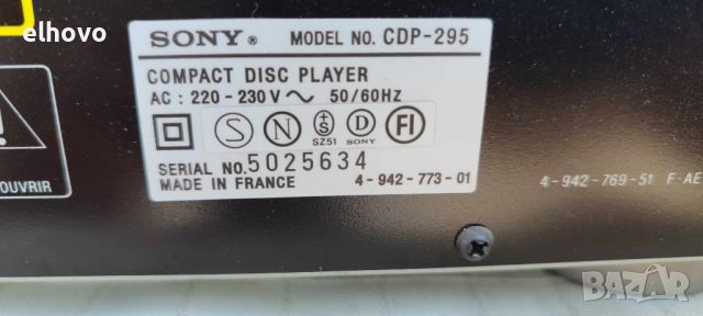 CD player SONY CDP-295#1, снимка 2 - Аудиосистеми - 46272258