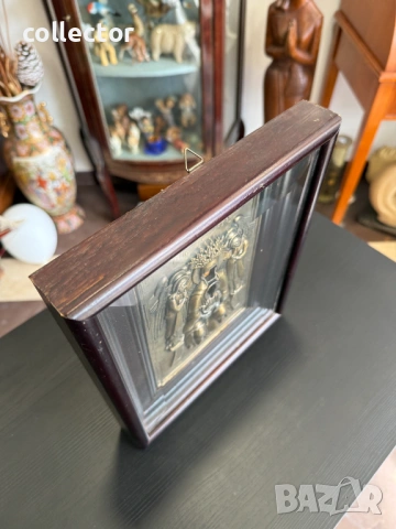 Сребърна православна икона Богородица на трона. №7878, снимка 5 - Антикварни и старинни предмети - 53496834