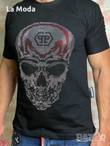 Разпродабжа ! Мъжка черна тениска с череп Philipp Plein, снимка 1