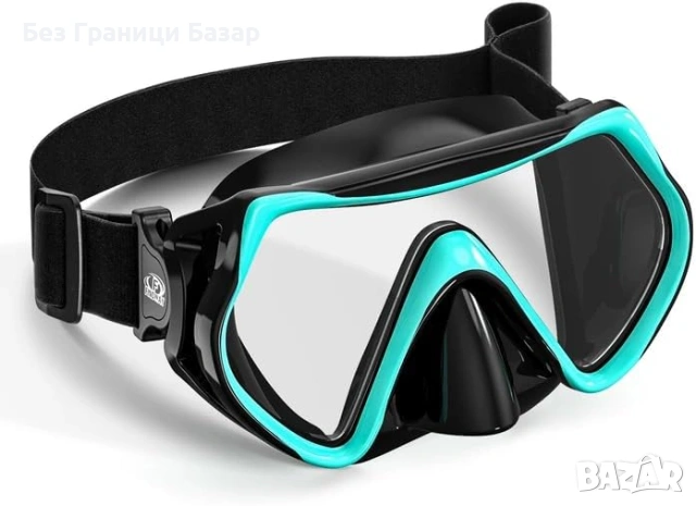 Нова Маска за шнорхел с покрит нос HD стъкло 180° регулируема лента