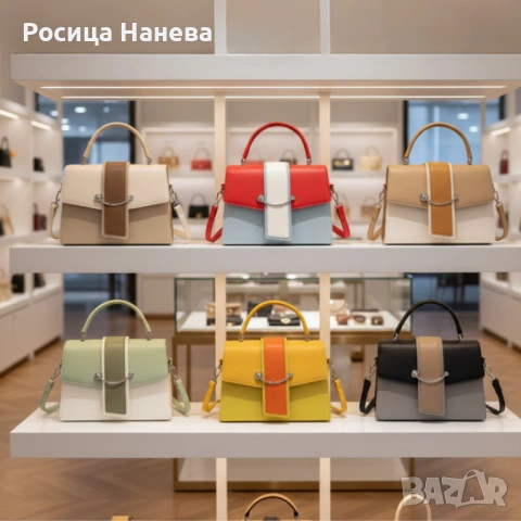 Елегантна дамска чанта в 7 цвята - компактна и стилна за всеки повод, снимка 5 - Чанти - 53270015