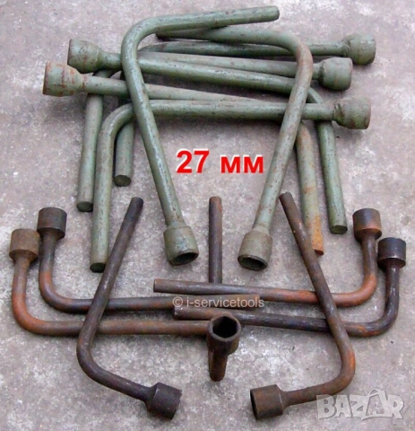 Български КЛЮЧ 27 мм Лула Вложка за Гуми Джанти Главини Джип Бус Камиони Ремарке Инструменти БАРТЕР, снимка 2 - Ключове - 51898673