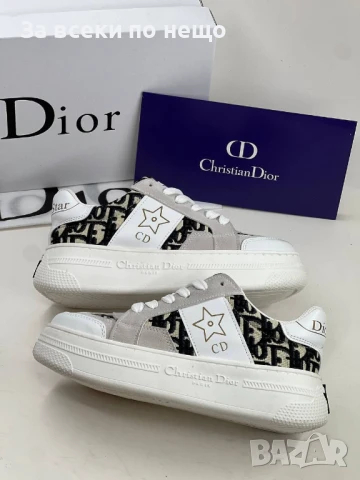 Christian Dior Дамски Сиви Маратонки С Бяла Подметка👟Дамски Спортни Обувки Кристиян Диор Код E511, снимка 2 - Маратонки - 50706405