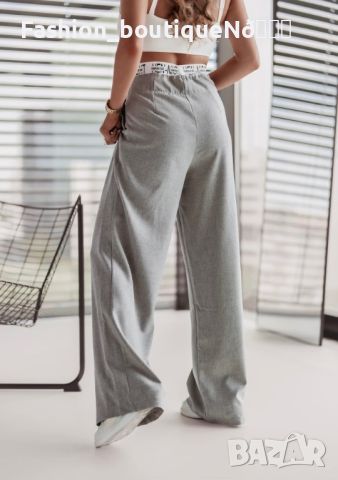 Дамски панталон Прав крачол с ефектен ластик  , снимка 3 - Панталони - 45805278