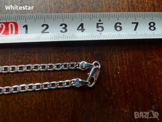 Посребрен мъжки ланец, снимка 3 - Колиета, медальони, синджири - 53622063