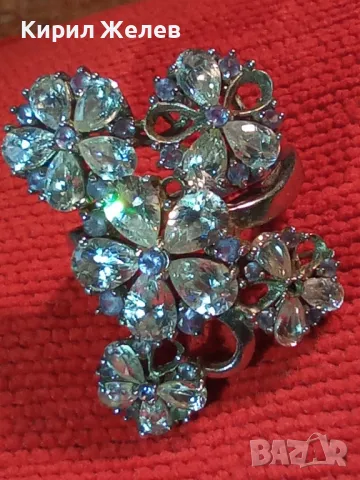 ШИКОЗЕН АЖУРЕН ФЛОРАЛЕН СКЪПОЦЕНЕН СРЕБЪРЕН ПРЪСТЕН СРЕБРО 925 с ЮВЕЛИРНО ФАСЕТИРАНИ ЦИРКОНИ 50064, снимка 16 - Пръстени - 49248112