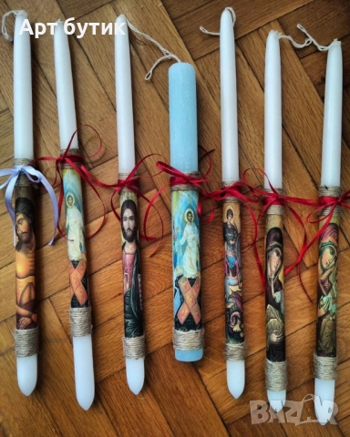 Декорирани свещи за Кръщене, снимка 6 - Декорация - 52575639