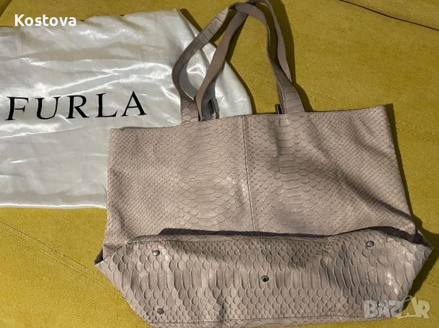 Оригинална италианска кожена чанта марка Furla, снимка 4 - Чанти - 45777870