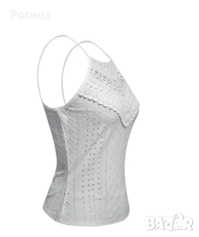 Дамска блуза S размер в бяло нова, снимка 4 - Корсети, бюстиета, топове - 51092680