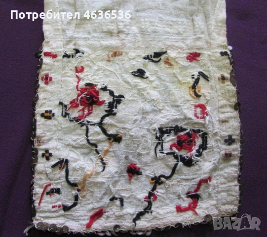 19век кенарена кърпа, мъниста и пайети 140х17см., снимка 9 - Антикварни и старинни предмети - 53322518