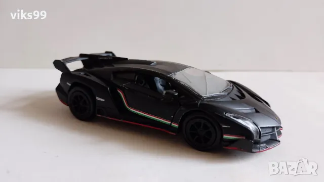 Lamborghini Veneno Matt Black by Kinsmart 1/36, снимка 6 - Колекции - 49527367