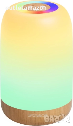 LED нощна лампа с тъчскрийн, димируема с 256 RGB цвята и 4 режима