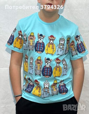 Детска памучена тениска за момче CEGISA, снимка 1 - Детски тениски и потници - 46456041