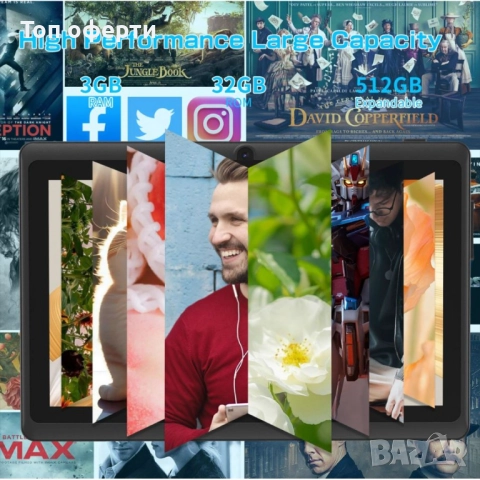 Таблет K7 Pro – 7 инча, 4GB RAM, 32GB ROM, Android 13, WiFi, Bluetooth, Черен, снимка 4 - Друга електроника - 52671355