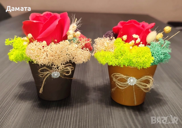 Чантички и декорации с рози от пластичен сапун, снимка 18 - Декорация за дома - 48848502