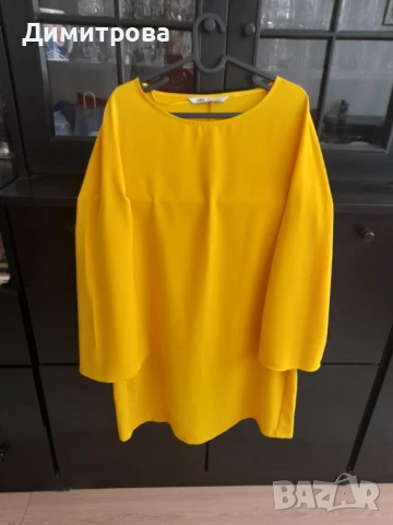 Дамска жълта рокля, туника Zara, размер М, снимка 4 - Туники - 51157079