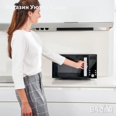   НОВА Микровълнова фурна с грил Black and Decker 900W  с Гаранция , снимка 3 - Микровълнови - 52663421