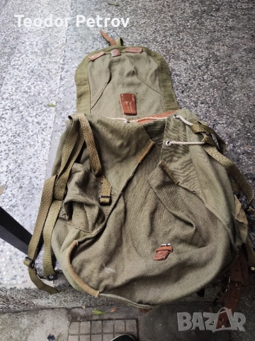 Военна брезентова раница, снимка 2 - Раници - 52024541