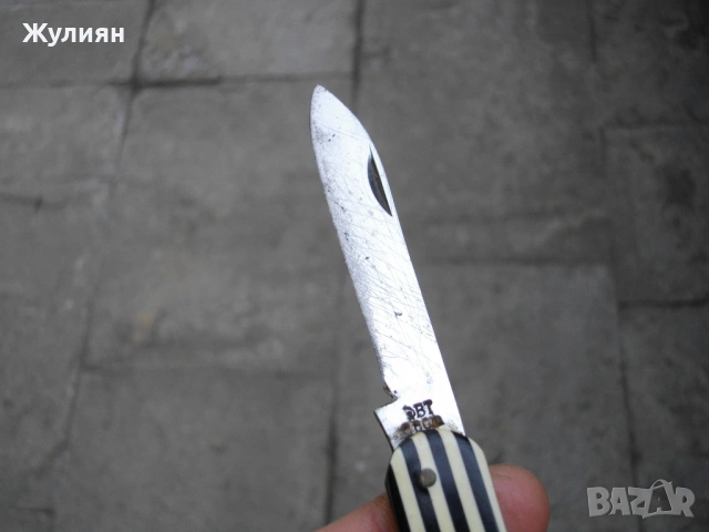 КОЛЕКЦИОНЕРСКО БЪЛГАРСКО ДЖОБНО НОЖЧЕ СЪРП И ЧУК В.Т., снимка 5 - Антикварни и старинни предмети - 53993653