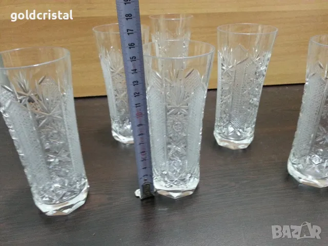 кристални чаши за безалкохолно Зорница лукс , снимка 2 - Антикварни и старинни предмети - 49611959