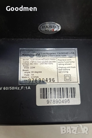 ADJ Mega Par 64, снимка 3 - Аудиосистеми - 52923953