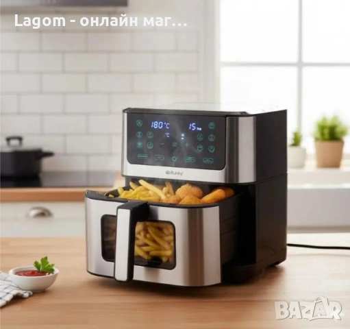 Фритюрник с горещ въздух Ruhhy, готвене без олио, голям капацитет 8L, 10 автоматични програми, снимка 5 - Фритюрници - 52549190