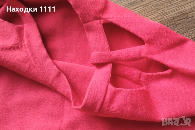 Оригинален пуловер KAREN MILLEN вискоза коралов цвят, р-р XS-S, перфектен, снимка 5 - Блузи с дълъг ръкав и пуловери - 52850421