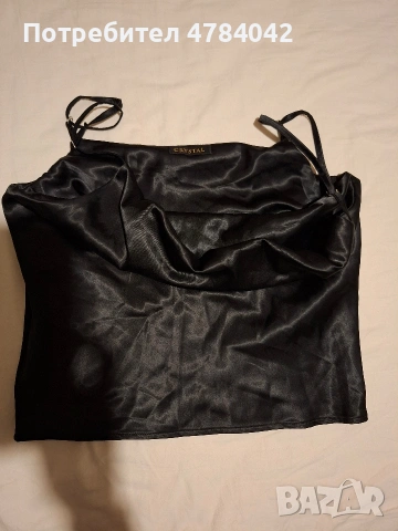 Черен потник с Ве образно деколте., снимка 2 - Рокли - 54046736