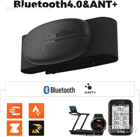 COOSPO H6 пулсомер, колан за гърди, Bluetooth ANT+ свързаност, сензор за пулсомер, снимка 4 - Уреди за диагностика - 52524782