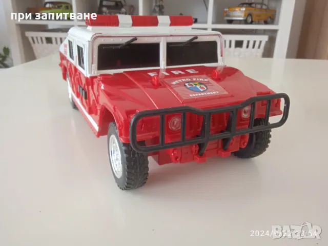 Голяма стара оригинална и брандирана играчка от 1999, Hummer H1, HUMVEE, 29 см. работи, снимка 7 - Колекции - 47320969