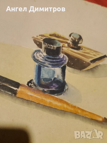 Ангел Ботев акварел картина 1948 г, снимка 2 - Картини - 51647256