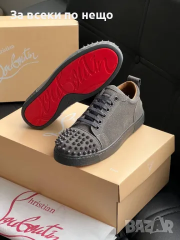 Christian Louboutin Мъжки Велурени Обувки Със Шипове - 2 Налични Цвята Код E255, снимка 7 - Спортно елегантни обувки - 50412702
