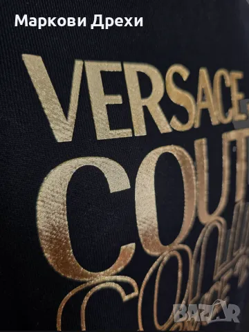 Versace Jeans Couture черен суичър с двойна златна щампа, снимка 5 - Суичъри - 47456992