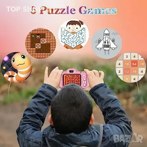 Нов Детски цифров фотоапарат за деца / 1080P HD Подарък 3-12год., снимка 4 - Конструктори - 49509492