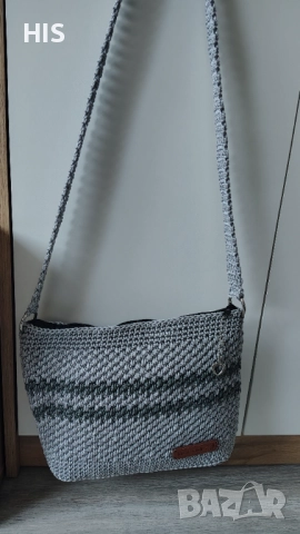 Дамска плетена чанта с дълга дръжка, ръчно изработена, снимка 11 - Чанти - 42698885