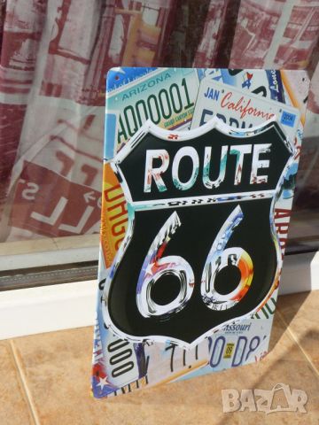 Метална табела кола Route 66 път магистрала номера Америка, снимка 2 - Декорация за дома - 45408638