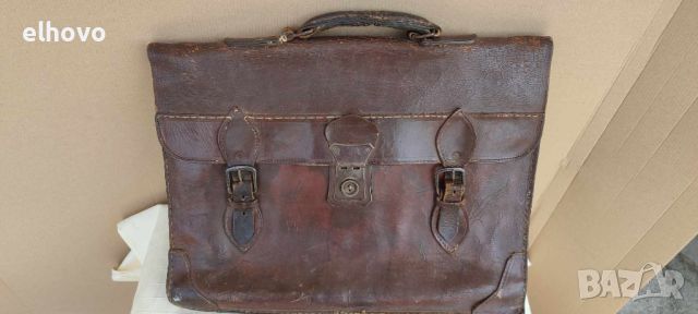 Стара кожена чанта#1, снимка 1 - Антикварни и старинни предмети - 46371547
