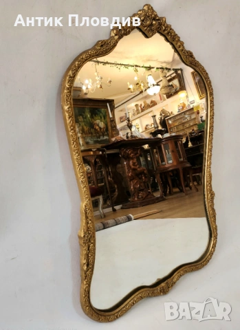 Винтидж огледало „Versailles“ със златиста метална рамка, снимка 4 - Огледала - 53720562
