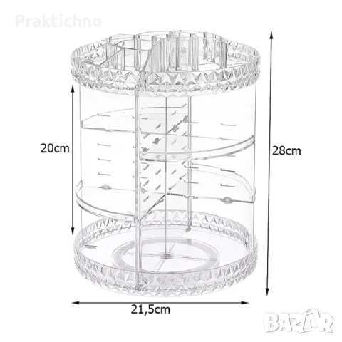 Органайзер за козметика и бижута, въртящ се на 360°, снимка 5 - Органайзери - 48690589