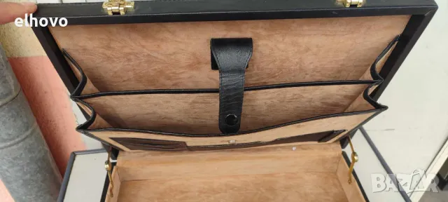 Кожено дипломатическо куфарче с шифър, снимка 3 - Куфари - 50125524