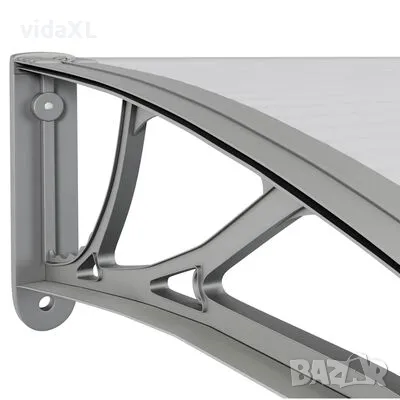 vidaXL Навес за врата, сив, 300x100 см, поликарбонат（SKU:153572）, снимка 4 - Други - 48810237