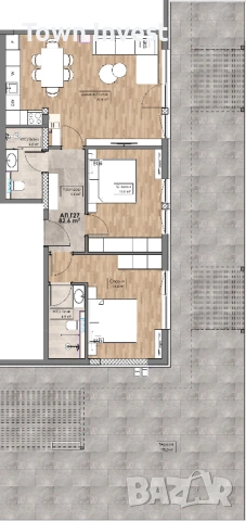 Тристаен апартамент в Maritza Park