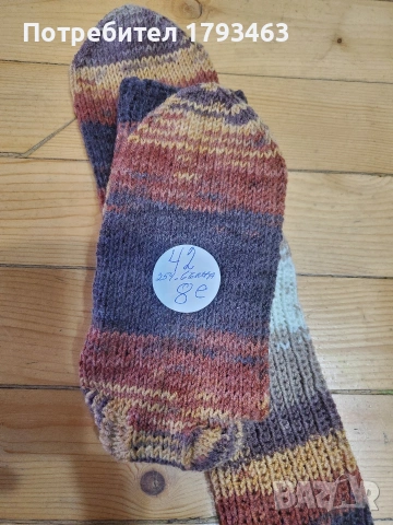 Ръчно плетени мъжки чорапи размер 42, снимка 12 - Мъжки чорапи - 50037516
